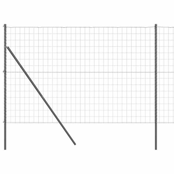 vidaXL Fence with Post Grey 1.6 x 10 m Steel and PVC