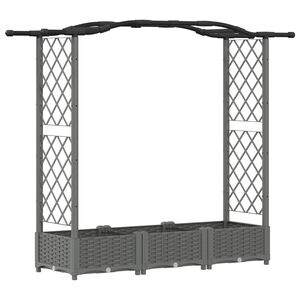 vidaXL Raised Bed with Trellis and Roof Light Grey 169 x 40 x 125 cm