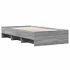 vidaXL Bed Frame without Mattress Grey Sonoma 75x190 cm Small Single Engineered Wood