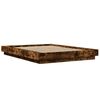 vidaXL Bed Frame with LED Lights without Mattress Smoked Oak 140x200cm