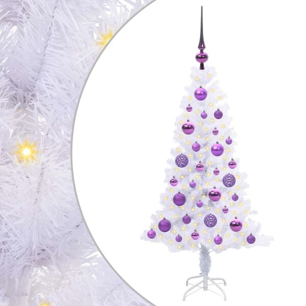vidaXL Artificial Christmas Tree with Stand White 120 cm PVC and Steel