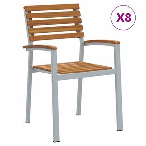 vidaXL Garden Chair 8 pcs Brown 56 x 57 x 87 cm Solid Acacia Wood