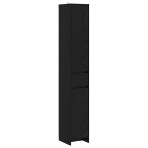 vidaXL Bathroom Cabinet Black Oak 30 x 33 x 190 cm Engineered Wood