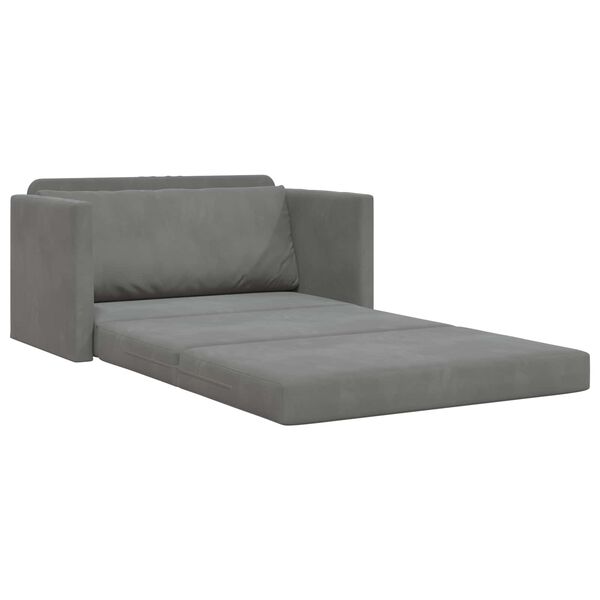 vidaXL Folding Sofa Bed Dark Grey 124 x 71 x 78 cm Velvet