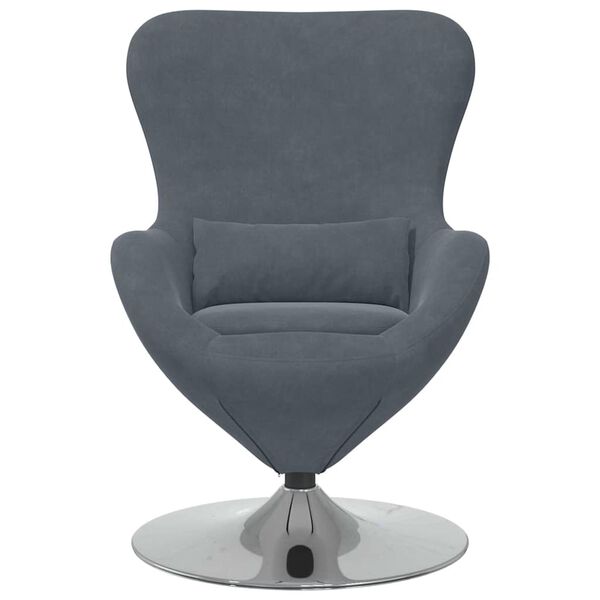 vidaXL Egg Chair Dark Grey 63 x 73 x 90 cm Velvet