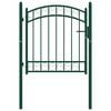 vidaXL Fence Gate Emmen with Arched Top Steel 100x86 cm Green