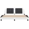 vidaXL Bed Frame without Mattress "Zadar" White and Black 180x200 cm Super King Faux Leather