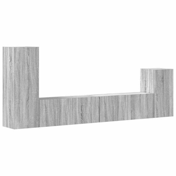 vidaXL 4 Piece TV Cabinet Set Grey Sonoma Engineered Wood