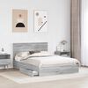 vidaXL Storage Bed Grey Sonoma 135 x 190 cm Engineered Wood