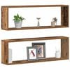 vidaXL Wall Shelf 2 pcs Old wood 80 x 15 x 26 cm Engineered wood