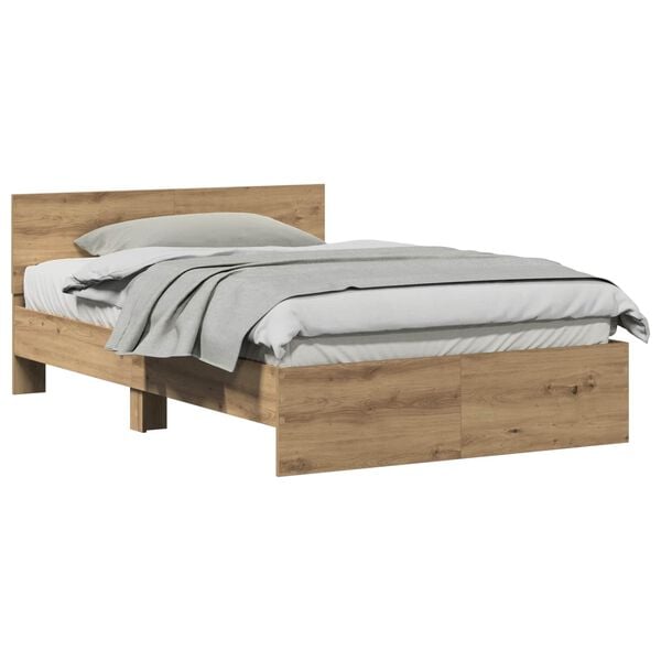 vidaXL Bed Frame Artisan Oak 193 x 125 x 70 cm Engineered Wood