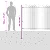 vidaXL Spike Arch Fence Black 200 x 200 cm Powder-Coated Steel