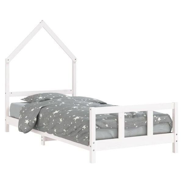vidaXL Kids Bed Frame White 90x200 cm Solid Wood Pine