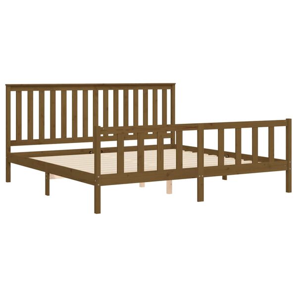 vidaXL Bed Frame without Mattress Honey Brown 200x200 cm Solid Wood Pine