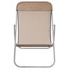 vidaXL Folding Beach Chairs 2 pcs Taupe Textilene&Powder-coated Steel