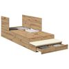 vidaXL Storage Bed Frame with Drawer Artisan oak 226.5 x 75 x 31.5 cm