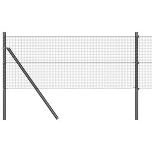 vidaXL Welded Wire Fence Ground Fix 10 x 0.5 m PVC-Coated Steel Grey