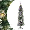 vidaXL Artificial Slim Christmas Tree Green and White 150 cm