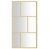 vidaXL Walk-in Shower Wall with Clear ESG Glass Gold 115x195 cm