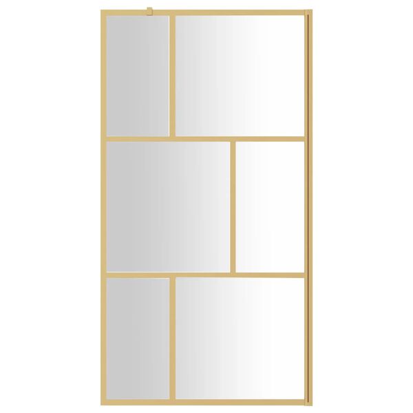 vidaXL Walk-in Shower Wall with Clear ESG Glass Gold 115x195 cm