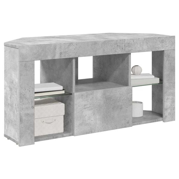 vidaXL Corner LED TV Cabinet Concrete Grey 100 x 40 x 50 cm