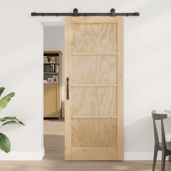 vidaXL Sliding Door ORKDAL Brown 83 x 202 cm Solid Pine Wood