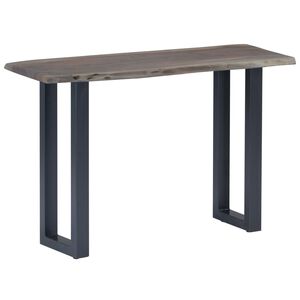 vidaXL Console Table Grey 115x35x76 cm Solid Aacia Wood and Iron