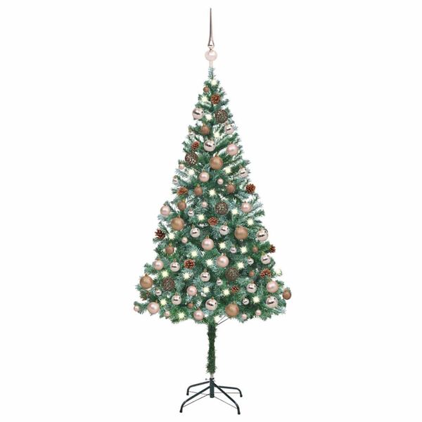 vidaXL Artificial Pre-lit Christmas Tree with Ball Set Pinecones 180 cm