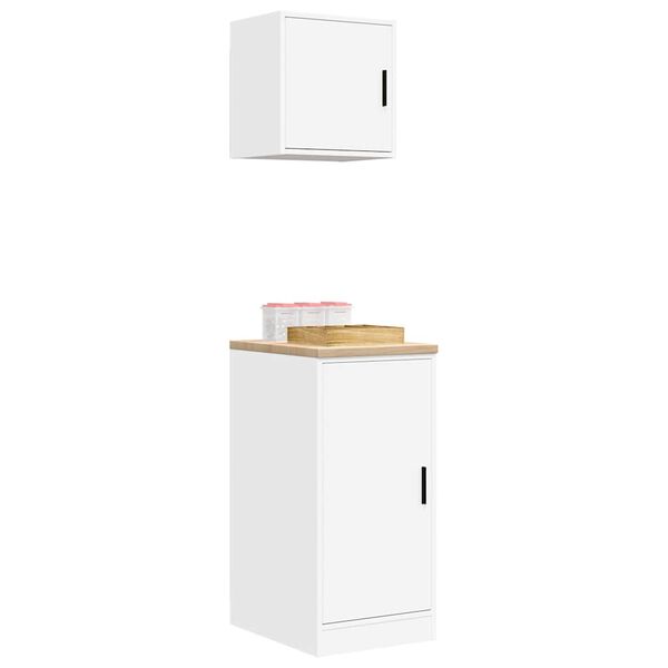 vidaXL Garage Cabinets 2 pcs White Engineered Wood