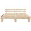 vidaXL Bed Frame with Headboard Natural 200 x 200 cm Solid Pine Wood