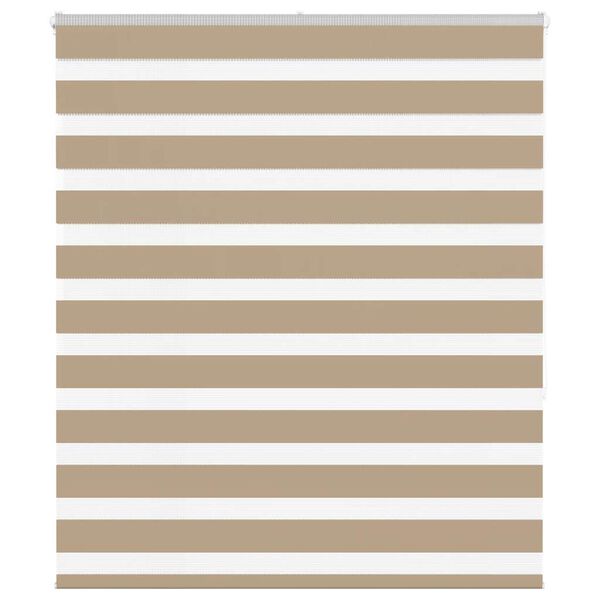 vidaXL Zebra Blind Sand Brown 125x150 cm Fabric Width 120.9 cm Polyester