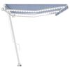 vidaXL Manual Retractable Awning with LED 600x350 cm Blue and White