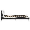 vidaXL Bed Frame with LED without Mattress "Zadar" Black and White 180x200 cm