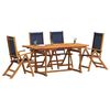 vidaXL 5 Piece Garden Dining Set Solid Wood Acacia and Textilene