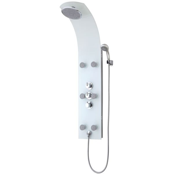 SCH&Uuml;TTE Glass Shower Panel with Thermostatic Mixer LANZAROTE White