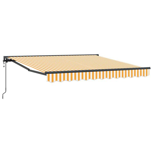 vidaXL Retractable Awning Yellow and White 300 x 250 cm