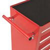 vidaXL Tool Trolley with 10 Drawers Steel Red (147175+147176)