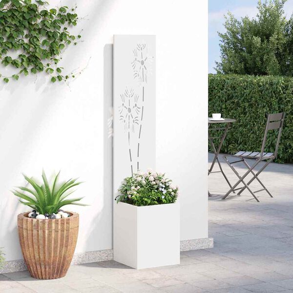 vidaXL Garden Privacy Screen White 32 x 150 cm Cold-rolled steel