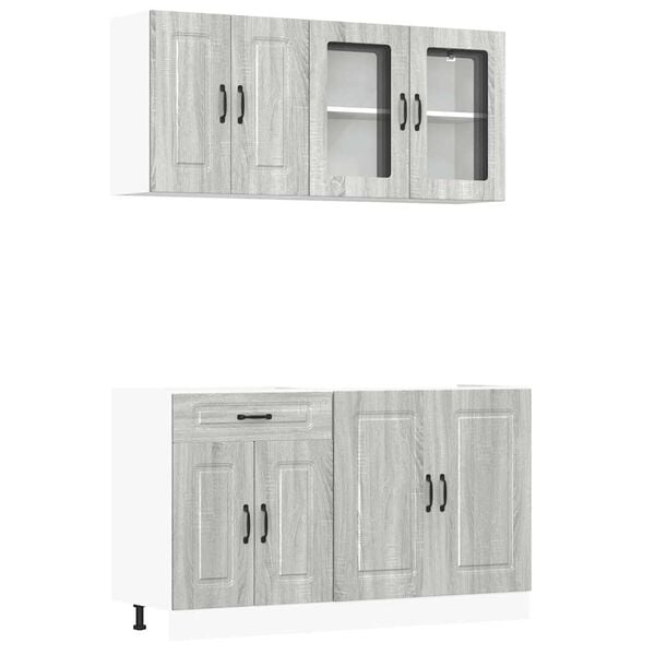 vidaXL 4 Piece Kitchen Cabinet Set Kalmar Grey Sonoma Engineered Wood