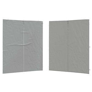 vidaXL Party Tent Sidewall 2 pcs 200 x 195 cm Light Grey PE and Steel