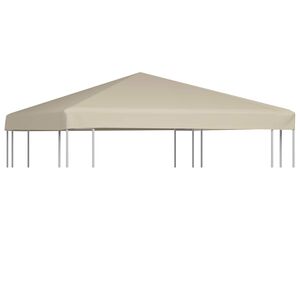 vidaXL Gazebo Top Cover 310 g/m&sup2; 3x3 m Beige