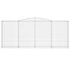 vidaXL Arched Gabion Baskets 9 pcs 400x50x160/180 cm Galvanised Iron