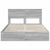 vidaXL Storage Bed Grey Sonoma 135 x 190 cm Engineered Wood