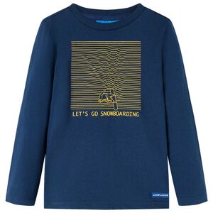 vidaXL Kids' T-shirt with Long Sleeves Navy Blue 92