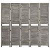 vidaXL 5-Panel Room Divider Grey 179x166 cm Solid Wood