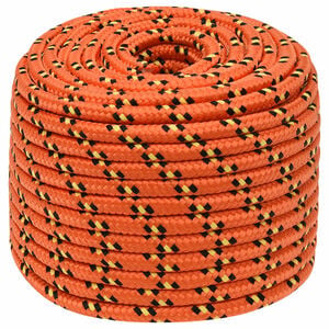 vidaXL Multipurpose Utility Rope 14 mm 50 m Orange PP 1275 kg Max Load
