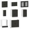 vidaXL 8 Piece Kitchen Cabinet Set Kalmar Black Engineered Wood
