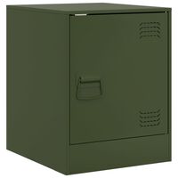 vidaXL Bedside Cabinet Olive Green 34.5x39x44 cm Steel