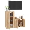 vidaXL 2 Piece TV Cabinet Set Sonoma Oak Engineered Wood