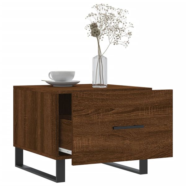 vidaXL Coffee Table Brown Oak 50x50x40 cm Engineered Wood